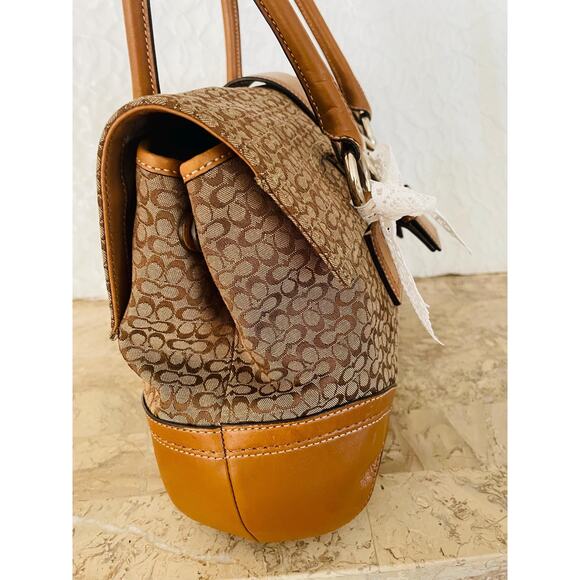 Coach SOHO Signature C Canvas Leather brown Shoulder bag HandBag F10929 - Picture 4 of 10